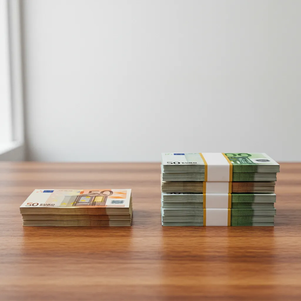 Comparaison visuelle entre deux niveaux d'investissement immobilier, nue-propriété versus pleine propriété