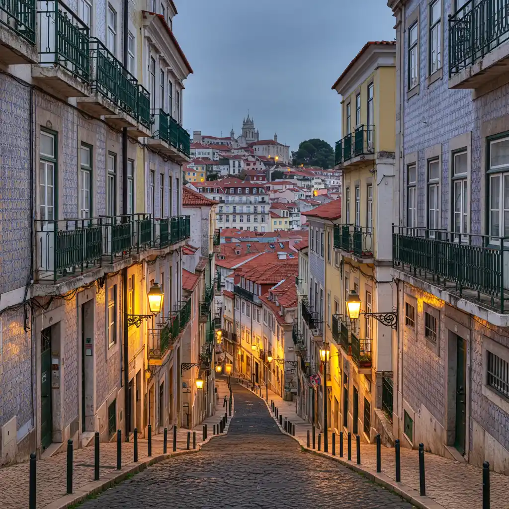 Façades en azulejos d'un immeuble résidentiel à Lisbonne illustrant le marché immobilier portugais