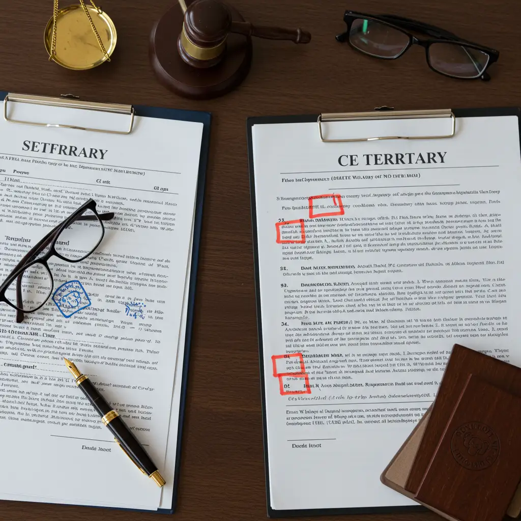 Comparaison de documents juridiques illustrant les différences entre indivision et SCI familiale bien structurée