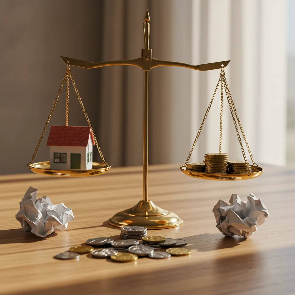 Balance symbolisant l'équilibre entre les avantages et les risques du crowdfunding immobilier