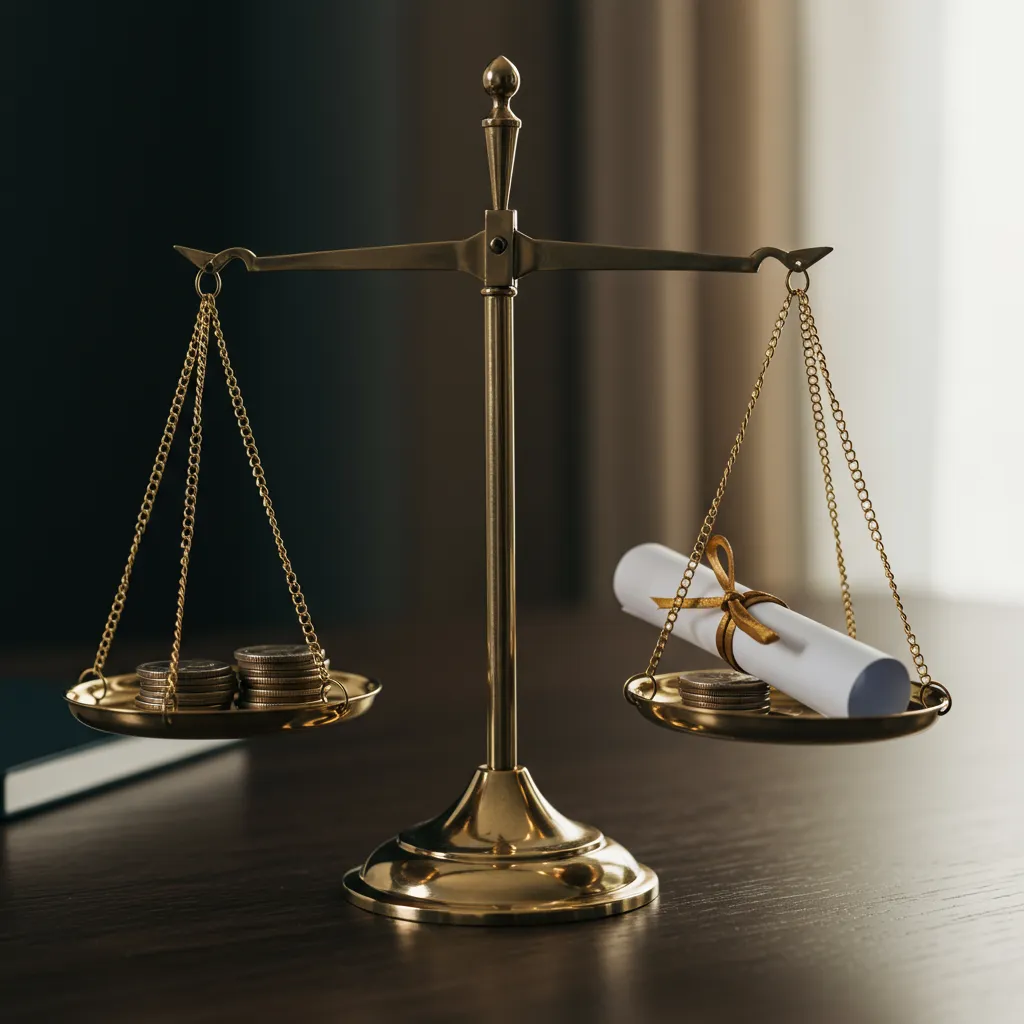 Balance symbolisant l'arbitrage entre sortie en rente viagère et sortie en capital selon le profil fiscal et patrimonial du détenteur d'un PER
