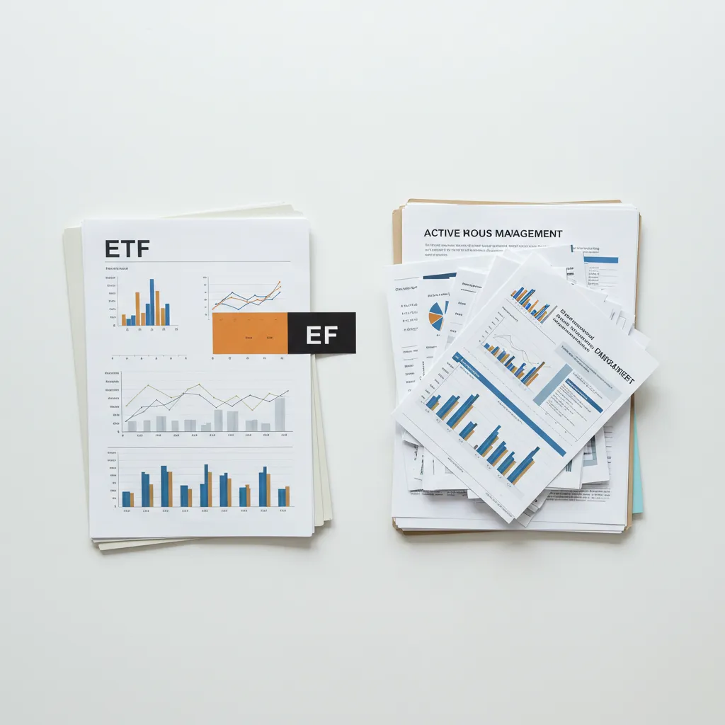 Comparaison visuelle entre la gestion passive et la gestion active des portefeuilles