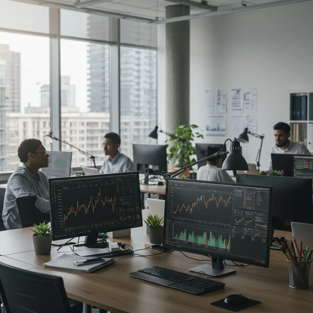 Environnement de conseil financier montrant différents profils d'investisseurs et stratégies