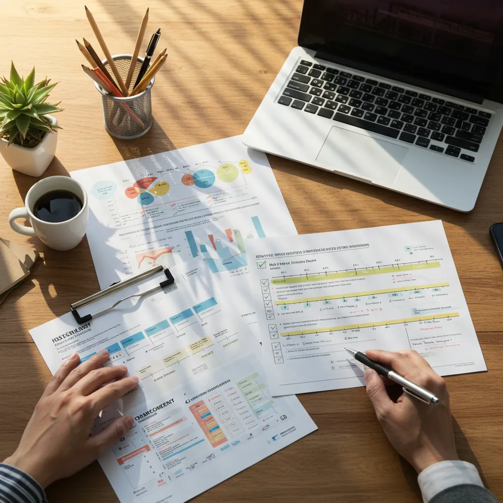 Mise en œuvre pratique d'une stratégie avec planning, checklist et documents de mise en place