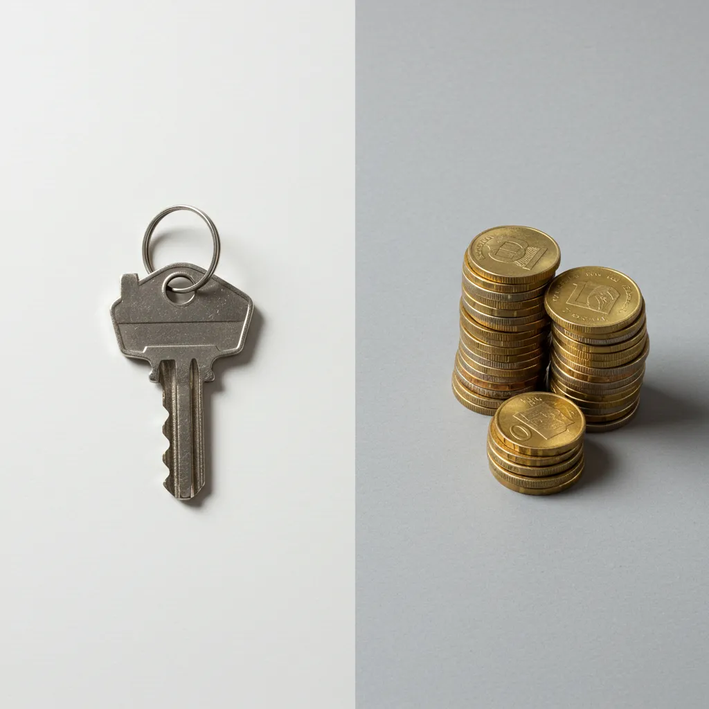 Comparaison visuelle entre bien immobilier et actifs liquides pour illustrer la différence entre usufruit et quasi-usufruit