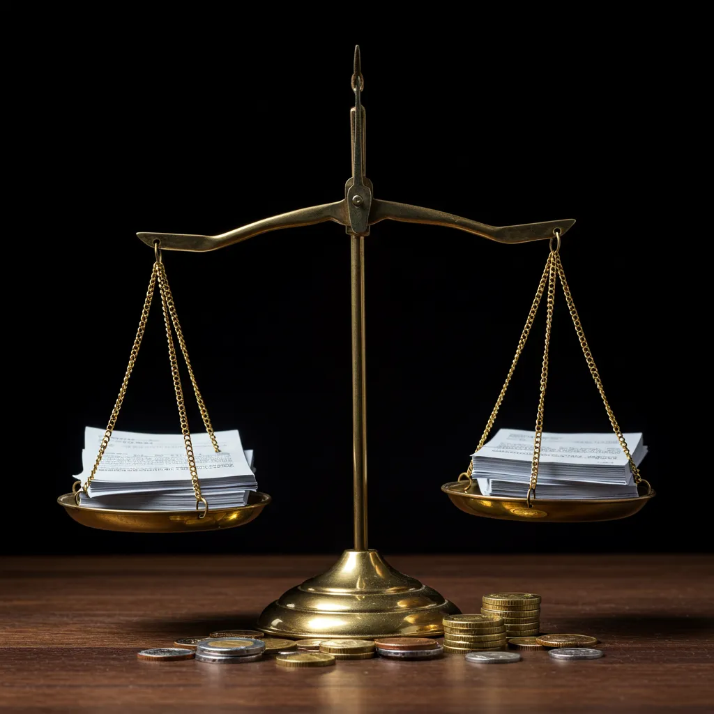 Balance symbolisant les avantages et inconvénients du quasi-usufruit