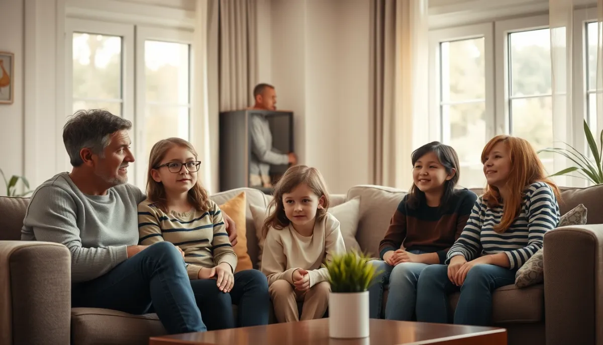 Famille recomposée illustrant les complications spécifiques de la donation au dernier vivant en cas de mariage avec enfants d'un premier lit