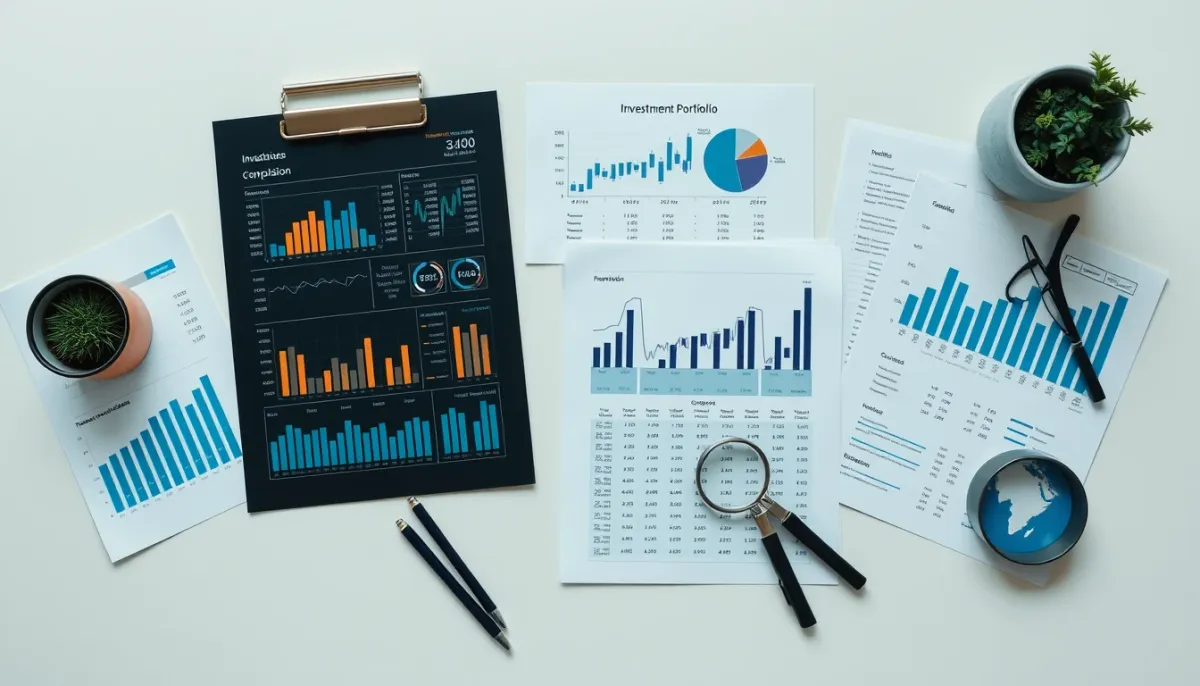 Analyse comparative d'un portefeuille d'investissement avec documents et données financières