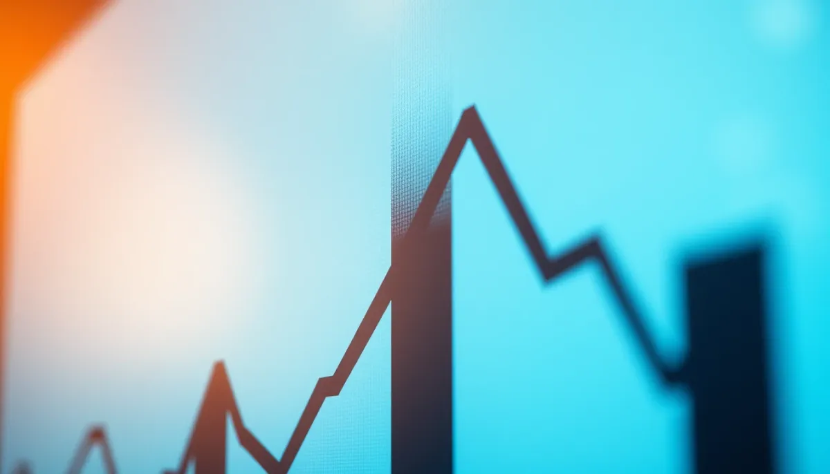 Gros plan sur un graphique de performance boursière avec courbe ascendante, illustrant la croissance du Nasdaq-100